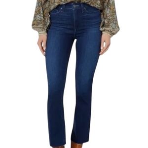 PAIGE Cindy High Rise Straight Ankle Jeans Raw Hem Promise Wash Size 24 NWT